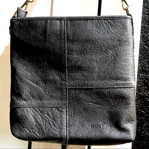 Genuine Leather Black&White Cowhide shoulder Bag - Picture 2 of 14